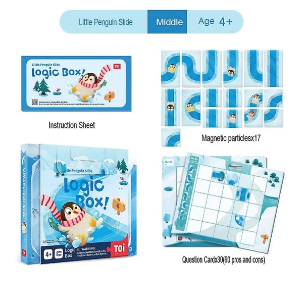 Toi Logic Box Magnetpussel Barn Logiskt tänkande Träningsleksaker Förälder-barn Interaktiva brädspel Baby Barn 3y+ plum