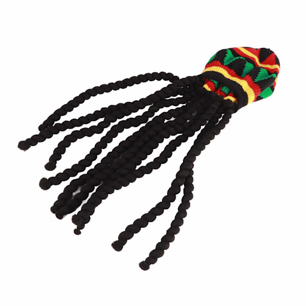 Dreadlocks peruk mössa Andas stickad baskerhatt med lång svart dreadlocks peruk för sommar vinter halloweenfest
