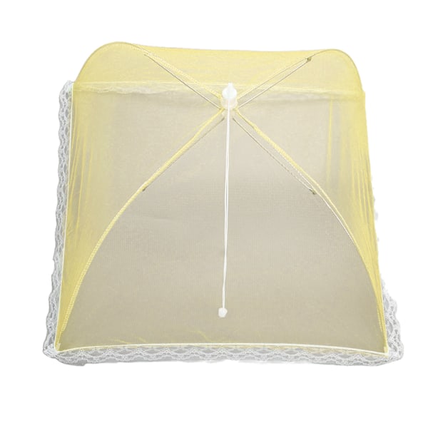 5 st Matöverdrag Hopfällbara Tvättbara Återanvändbara Portable Net Screen Mesh Platt Tält för Hem Camping Picnic Gul