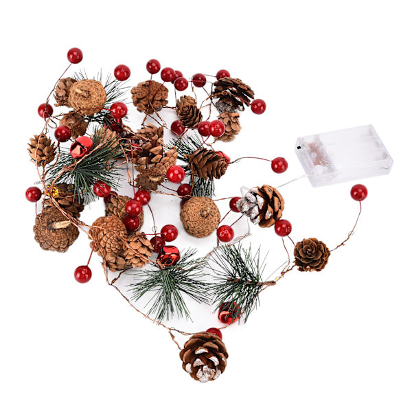 6,5 fot julslingor dekoration Pinecone Bär Fairy LED-lampor för inomhus och utomhus juldekoration