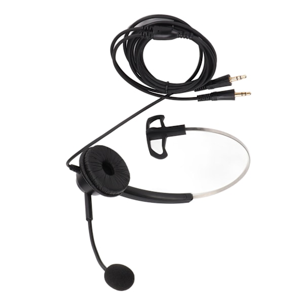 H360‑PC PC Monaural Headset Ledningsført Enkelt Øre Headset med 3 Sektioner Dobbelt 3,5 mm Stik og Støjreducerende Mikrofon