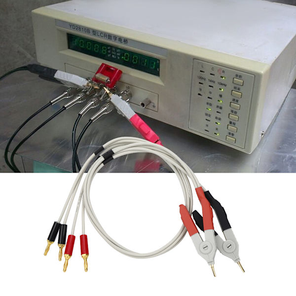Elektroniktestkabel med 4 terminaler Digital brygga Testklämma Lågt motstånd Testklämmakabel