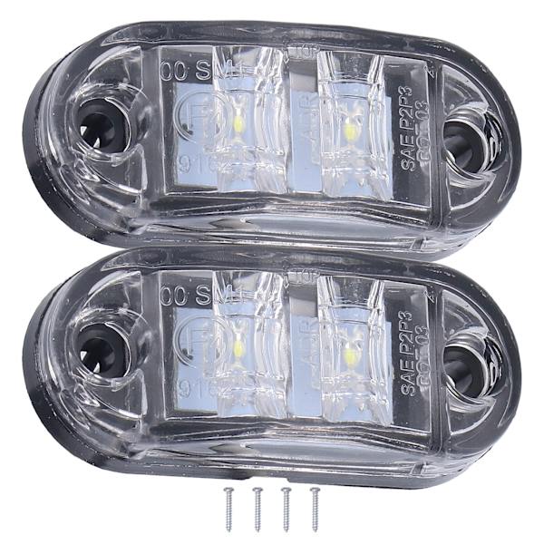 10-30V 2LED sivuvilkkuvalo Suuri kirkkaus Vilkkulamppu autoihin Kuorma-autoihin Perävaunuihin Asuntoautoihin Valkoinen