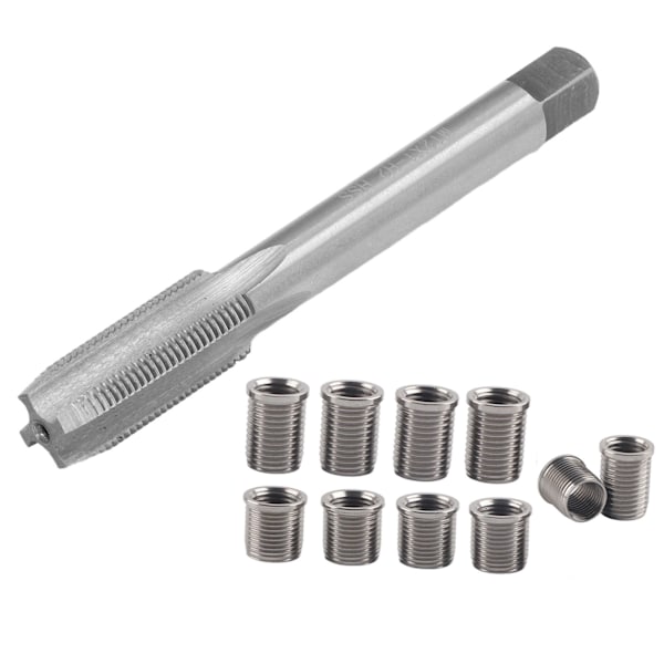 Reparationsværktøj til tændrørsgevind M10x1.0 Bolt + M12x1.0 Tap Biltilbehør Hardware Kit