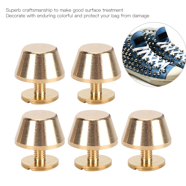 10 stk Fødder Nailhead Håndtaske Bagage Flad Dobbelt 12mm Messingmaterial Læderhåndværk