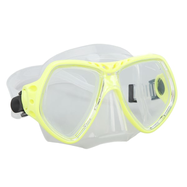 Dykkebriller Svømmebriller Silikon Justerbar Rem Hærdet Glas Tykkere Ramme Klar Udsigt Anti-dug til Børn Voksne Svømning Dykning Snorkling Gul