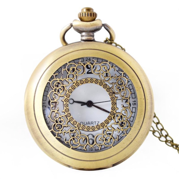 Vintage watch Slät kvarts Watch med Kedjenummer Watch Antik watch för män Pappa Födelsedag Brons
