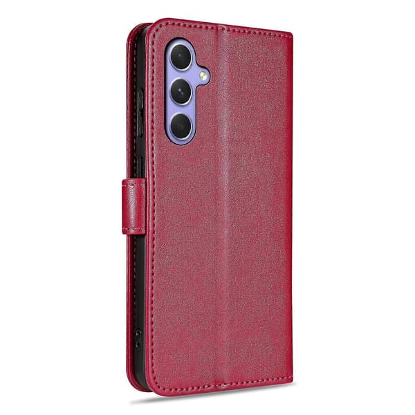 AZNS Sheepskin Texture Flip Case Red Red For Samsung Galaxy A55 5G