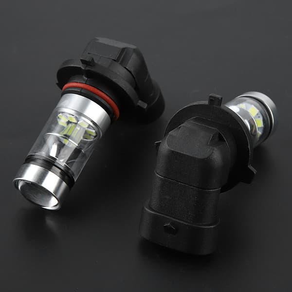 2PC 9005/H10 100W 6000K hvit LED-frontlyspærer Kit Tåkelys Bilkjørelys