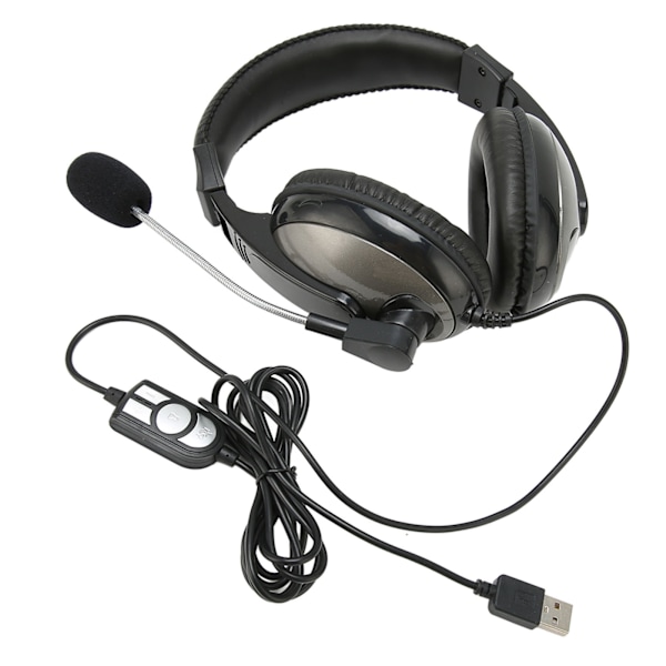 USB Gaming Headset Wire Control Justerbar volym Gaming Headset med mikrofon för PC Laptop för PS4