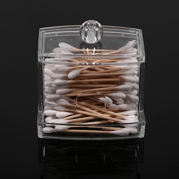Praktisk bomuldspind Q-spids Makeup Opbevaring Organizer Box Kosmetisk Transparent Holder Etui