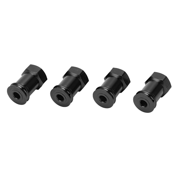 4 stk 12 mm RC Aluminium Hex Nav 15 mm Offset Forlængelse Hex Drive Adapter Koblinger til TRAXXAS MINI E REVO 1/16 RC Bil Sort