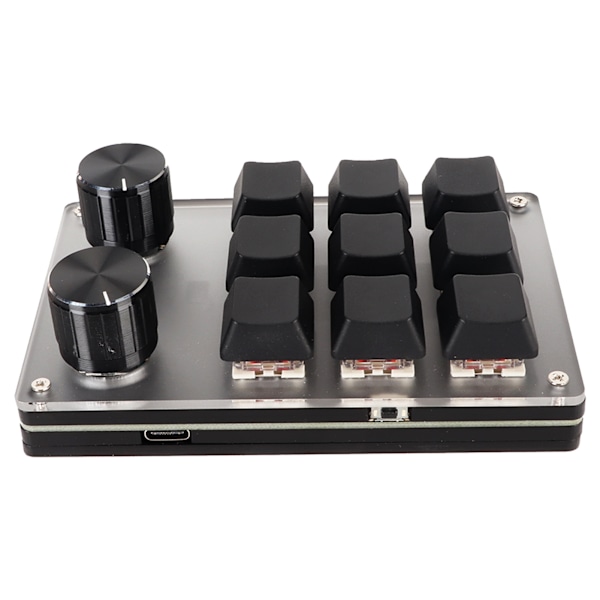 Rødt Switch Makro Tastatur Plug and Play Ergonomisk Tilpassede Knapper USB Mini Tastatur til Desktop PC 9 Taster 2 Knapper