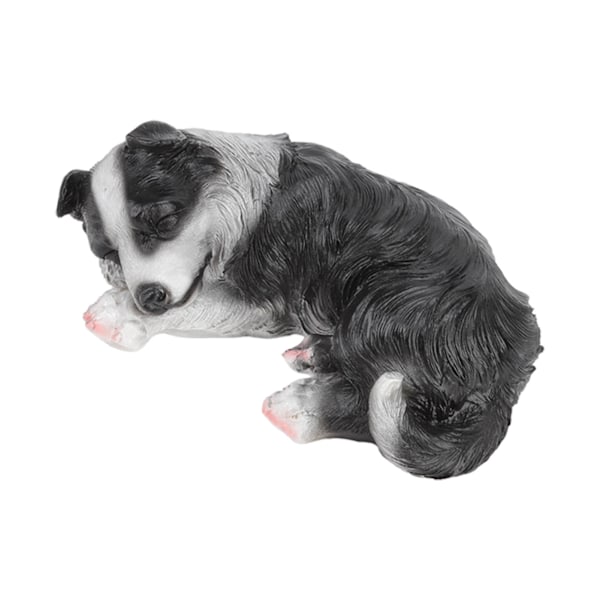 Valp Statyer Skulpturer Syntetisk harts Vattentät Border Collie Staty prydnad för trädgård utomhus
