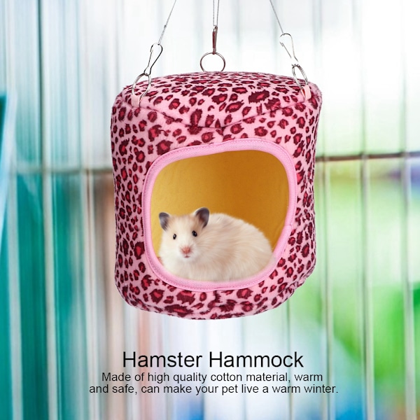 Bomullsdjur hamster varm hängmatta hängande sovbo för ekorre igelkott marsvin Chinchilla kaniner Rosa leopard