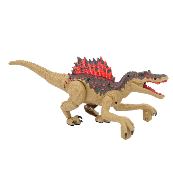 Kaukosäätimellä ohjattava dinosauruslelu Realistinen 2,4G sähköinen kaukosäätimellä ohjattava Spinosaurus-mallin lelu lapsille Pojat Tytöt Khaki Yksi akku