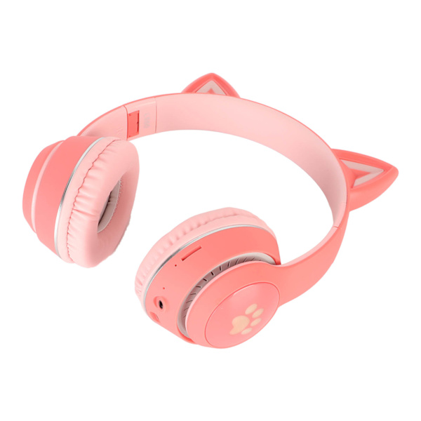 Katteøre Børne Bluetooth-hovedtelefoner Trådløs Wired Mode sammenklappelig Bluetooth-headset med LED-mikrofonlys og volumenkontrol