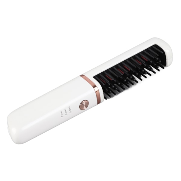 Hårretningsbørste USB Opladbar Håretning Curling Brush Pearl White