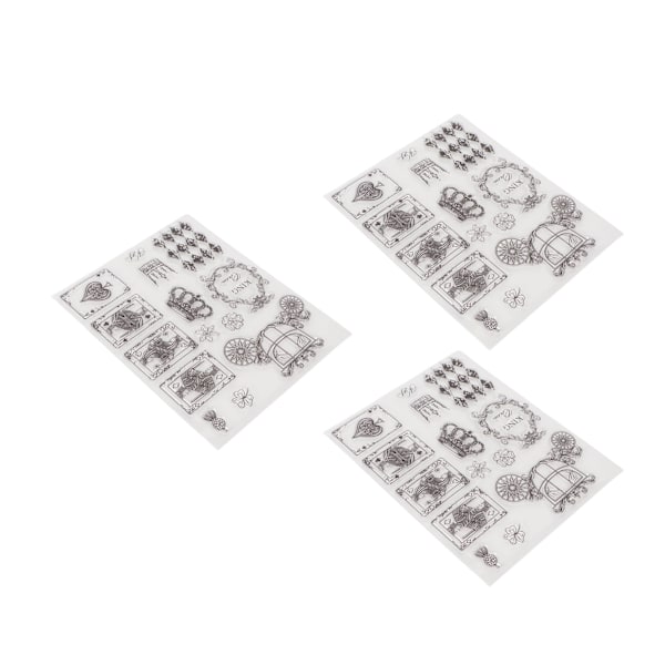 3 stk. klare stempler DIY Interessant Holdbar Gjenbrukbar TPR Materiale Transparent Utseende Preging Scrapbooking Verktøy