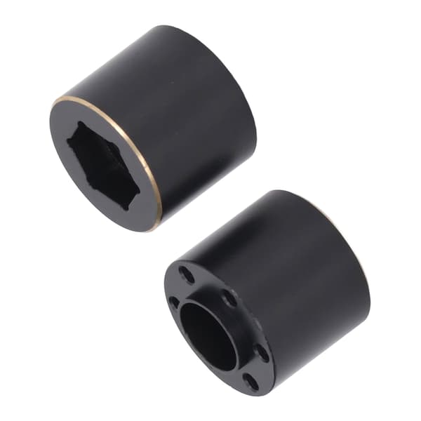 2 stk. 1,9 2,2 tommer hjul Hexnav breddeadapter Messing Sort hjulfælgadapter Kompatibel med fjernstyret bil 18,5 mm / 0,7 tommer