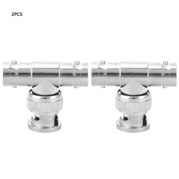 2 stk. 1-2 T-form BNC-adapter han til dobbelt hun T BNC-stikadapter splitter