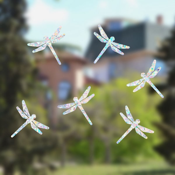 6st Rainbow Suncatcher Window Clings Anti Collision Window Stickers Dekaler för fåglar