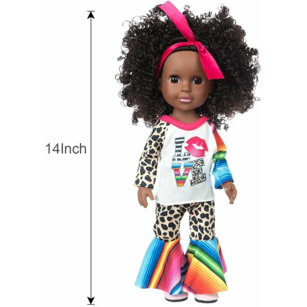 14 tuuman Reborn Baby Dolls Girl Doll Lahja American Doll Vaatteet Kengät Lahja tytöille Toy for Kids Pinkki, malli: Pink