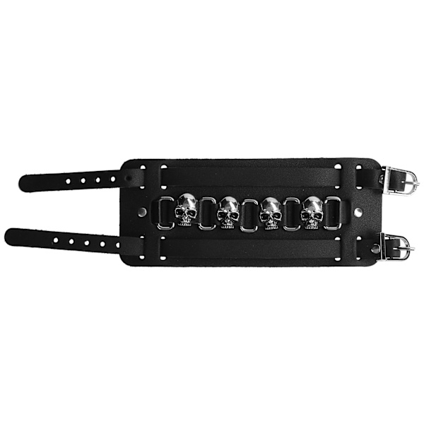 Metal Skull Läderarmband Punk Rock Style Justerbart armband för presentsouvenir