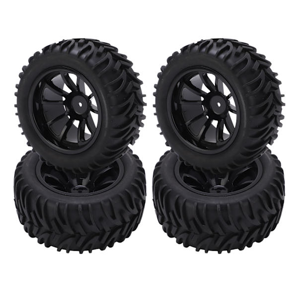 4st RC plastfälgar gummidäck med 10 ekrar set för Monster Trunk 1/8 1/10 RC Car