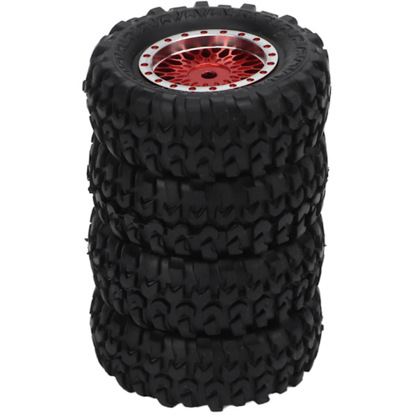 4 kpl RC-auton vanteita, mesh-vanteet ja renkaat, Xiaomi Jimny XMYKC01CM 1/16 kauko-ohjattaville autoille, punaiset
