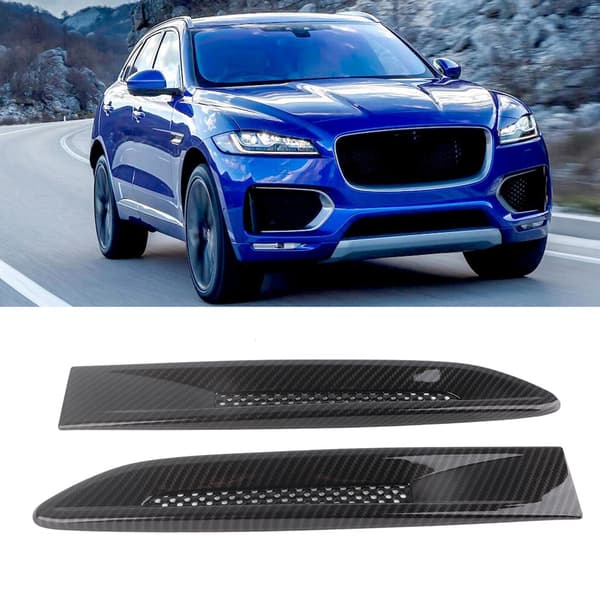2 stk. kulfibertekstur skærm side luftventil udløbsdæksel passer til Jaguar XF XFL XE