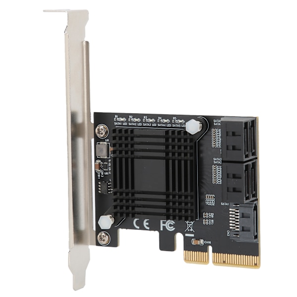 Udvidelseskort PCIE til 5 porte SATA3.0-modulomformerkort JMB585-chip til computer