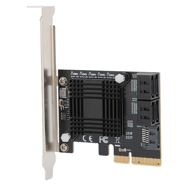 Utvidelseskort PCIE til 5 porter SATA3.0-modulomformerkort JMB585-brikke for datamaskin