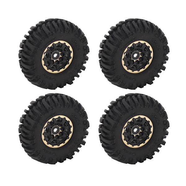 4 kpl RC-kumirenkaat messinkivanteilla, mustat, kestävät RC-raakelin autopyörät AXIAL SCX24 1/24 neliömäisille reikiä varten