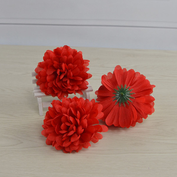 50 stk kunstige ringblomster falske blomsterhoder krans for bryllup Hjem Juldekor Oransje 10cm