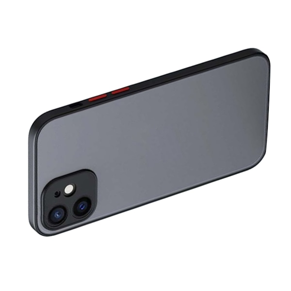 Frostat telefonfodral Exakt hålposition Fallsäkert genomskinligt telefonskydd för IPhone Svart för IPhone 11