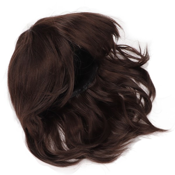 Herrperuk Kort Brun Rak Andas Inre Mesh Mjuk Fluffig Deformering Resistant Man Peruk