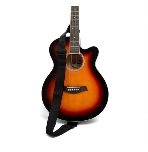 Sort nylon guitarrem til akustiske, klassiske, elektriske og basguitarer