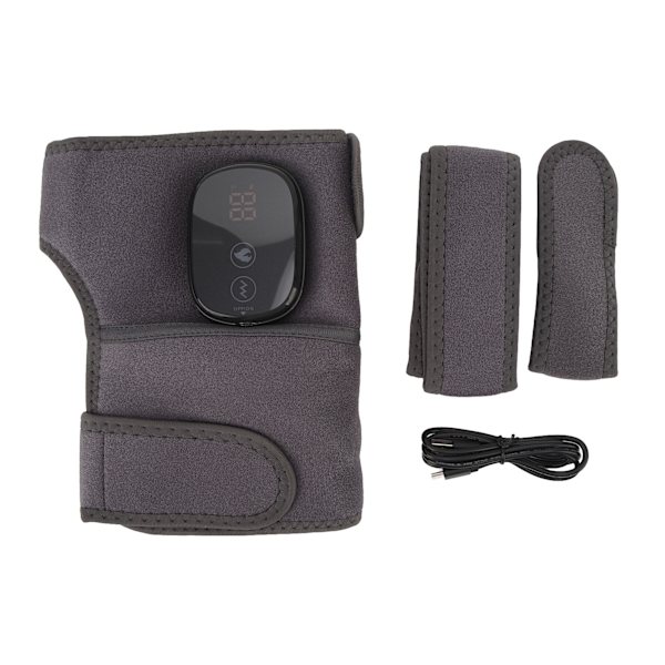 Uppvärmd Knä- och Armbågslinda Multifunktionell Hög Effektiv Förlängningsrem Uppvärmningsplattor Massagerare för Axlar Knän Armbågsmärta Relief Grå