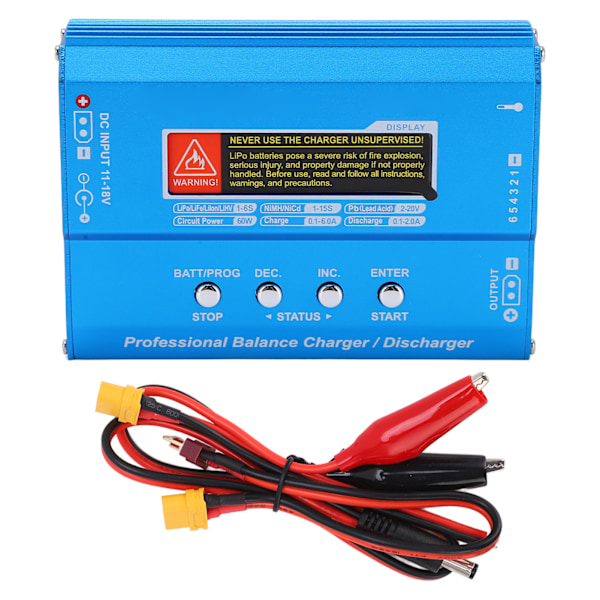 B6 V2 Lipo Batteri Balanseringslader og Utlader Smart Balanseringslader for LiPo LiFe Liion 60W 6A