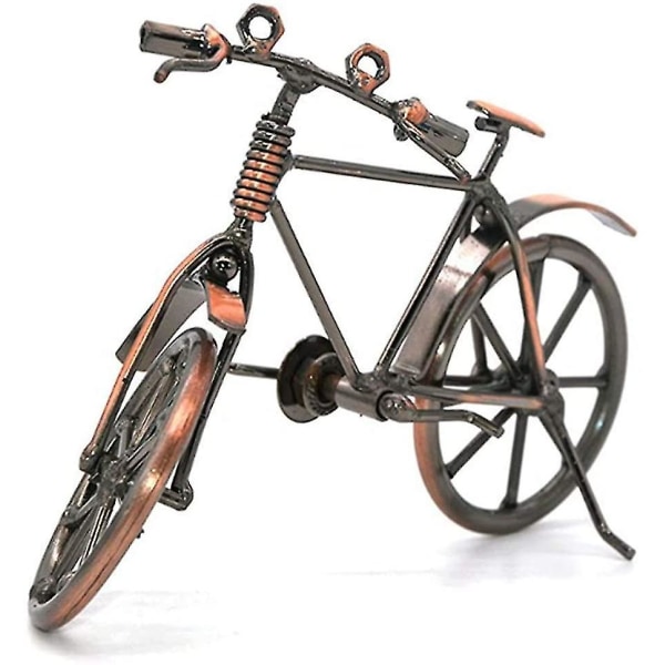 Luova takorautainen polkupyörämalli, vintage taidepolkupyörän kotitoimistosisustus, metallikäsityökoriste polkupyörähahmo, pieni lahja polkupyörälle