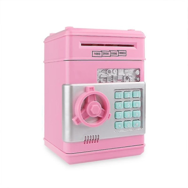 Elektronisk sparegris Safe Boks Pengebokser For Barn Digitale Mynter Kontantsparende Safe Pink