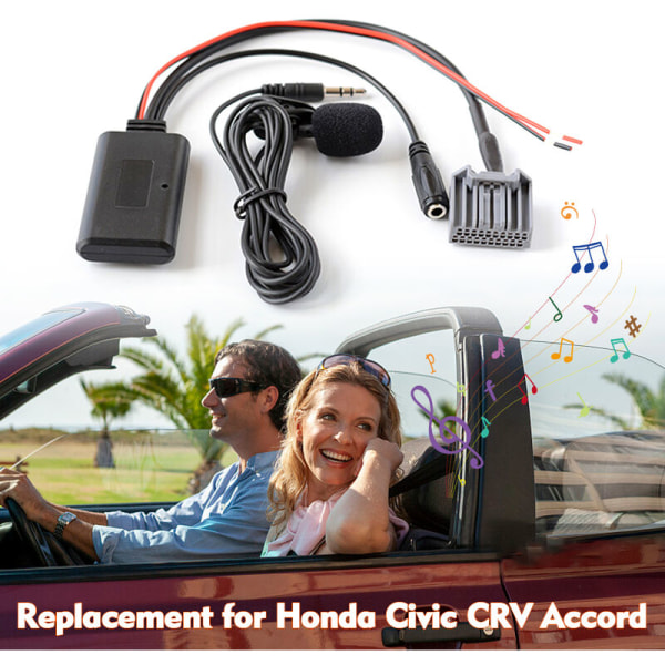 Bil Aux Audio Bluetooth Adapter med Mikrofon til Honda