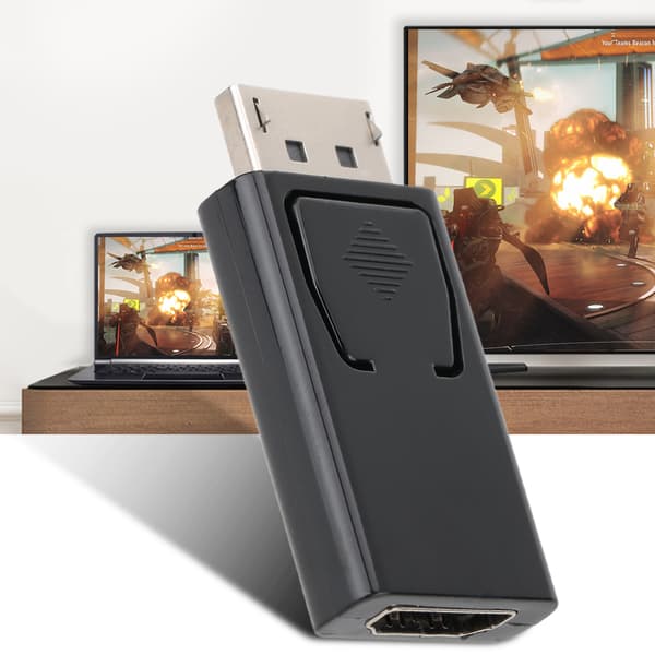 DP Han til HDMI Hun Adapter Konverter til PC Laptop HDTV Sort Display Port Interface