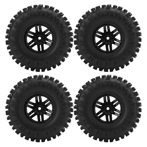 4 stk RC forreste og bageste gummidæk og 6 eger fælge sæt til ARRMA SENTON 1/10 RC bil opgraderingsdele sort