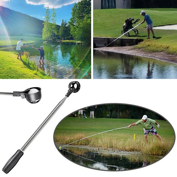 Golf Ball Retriever Rostfri Teleskopisk Ball Retriever för vatten Golfboll Pick Up Grabber Accessoarer Present för män kvinnor