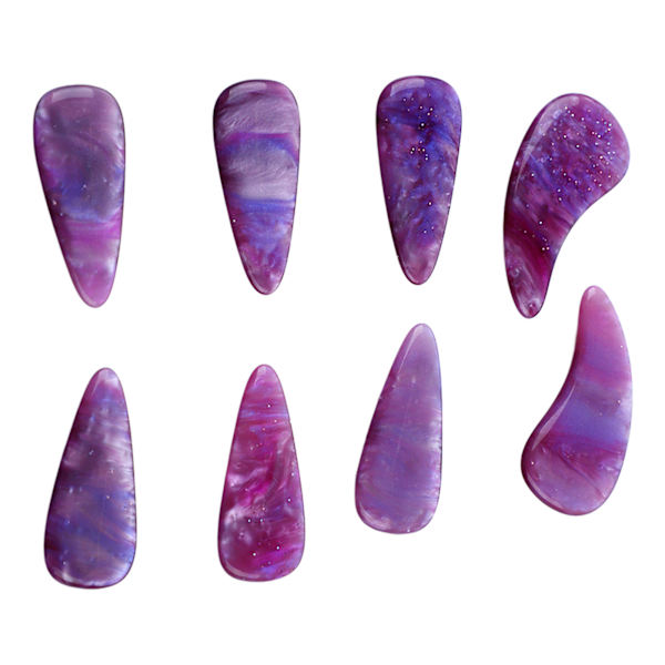 8st Guzheng Finger Picks Silikon Polymer Delikat Smidigt Utseende Elastisk Professionell Guzheng Nagelskydd Vintergatan Färg