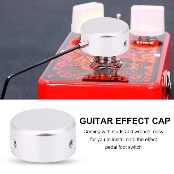 1 stk. aluminiumlegerings guitar effektpedal fodkontakt beskyttelsesdæksel med skruenøgledele (sølv)