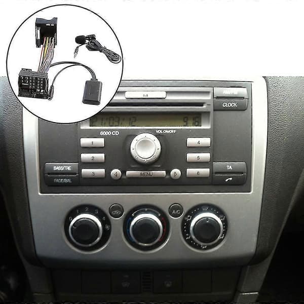 Til Ford 6000 CD Bil Bluetooth 5.0 Aux-kabel med mikrofon - Håndfri adapter[NX]