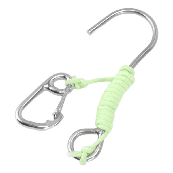 Dykke Enkeltkrok 316 Rustfritt Stål Anti-Tapt Revkrok med Lanyard Gløder i Mørket for Undervanns Dykking Grønn